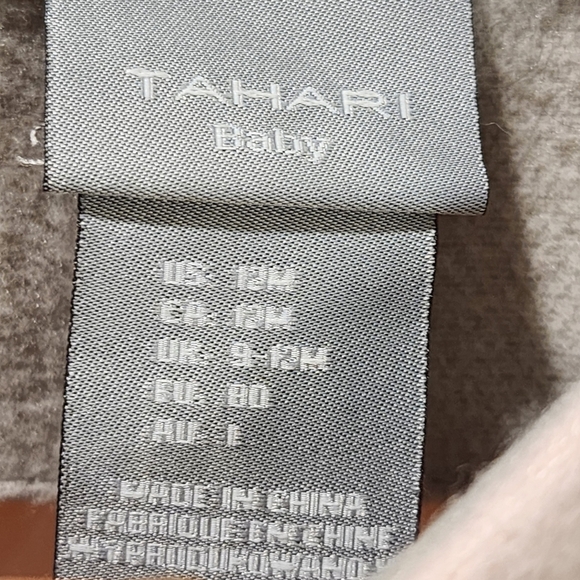 TAHARI baby Girl pink and gray Pea Coat Jacket size 12M - Picture 6 of 10